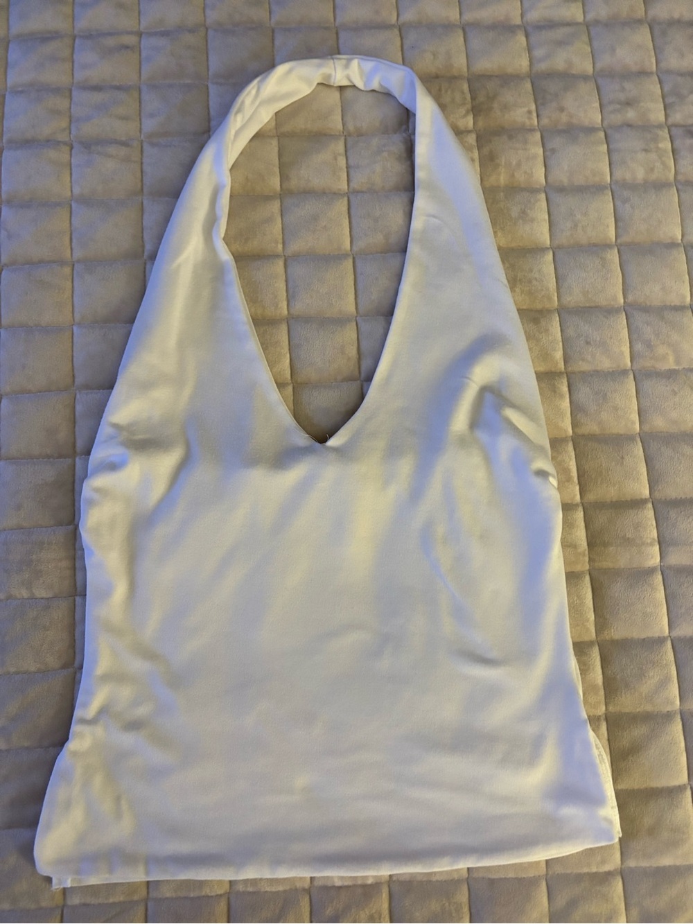 SHEIN White Halter V-Neck Tank Top Women’s Size M